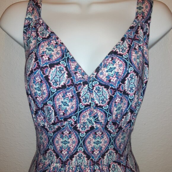 Loveappella Size L * Pink Navy Aqua * Pit to Pit 35" Bodice is lined * - Picture 2 of 8